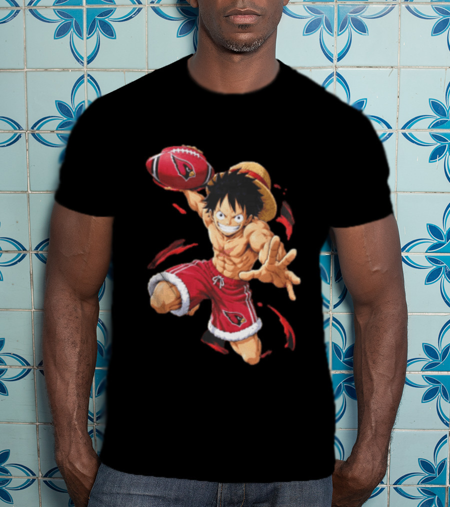 Arizona Cardinals Straw Hat Anime Football Player Action T-Shirt