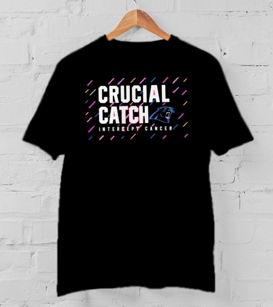 Carolina Panthers 2026 Crucial Catch Intercept Cancer Awareness T-Shirt