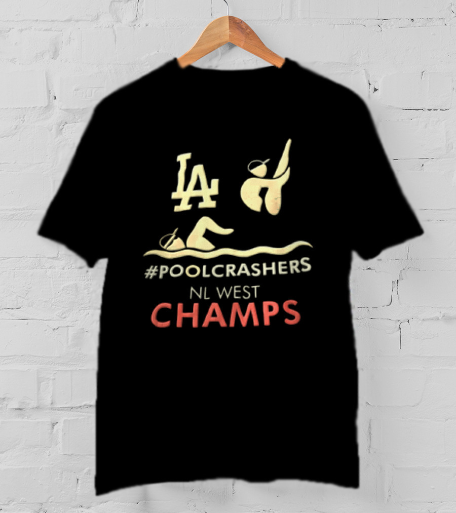 LA Dodgers NL West Champs Poolcrashers Swimmer Diver Water Wave T-Shirt