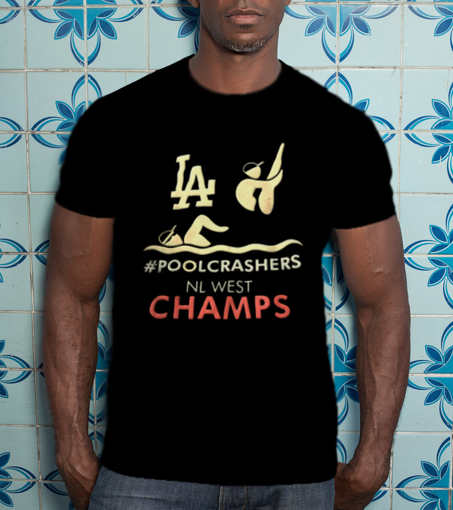 LA Dodgers NL West Champs Poolcrashers Swimmer Diver Water Wave T-Shirt