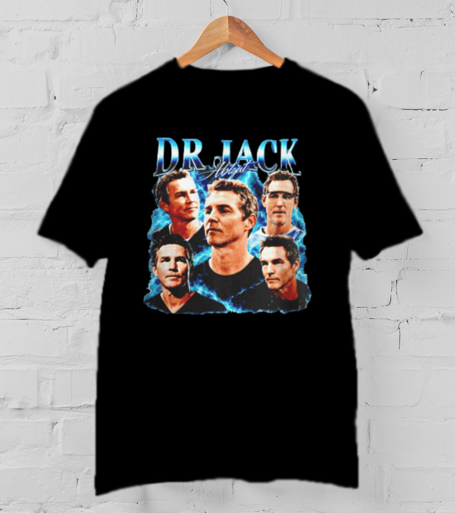 Dr Jack Abigail Bootleg Lightning Doctor Portraits Black T-Shirt