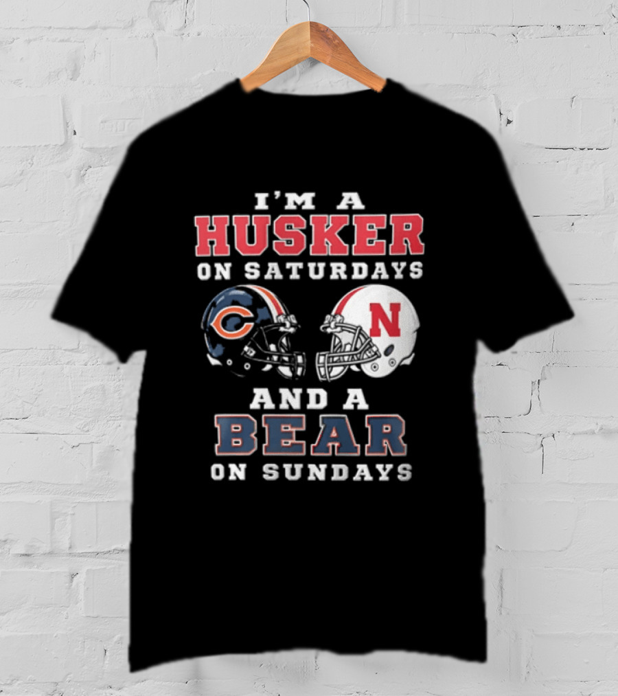 Nebraska Cornhuskers Saturdays Chicago Bears Sundays Sports Fan Gear T-Shirt