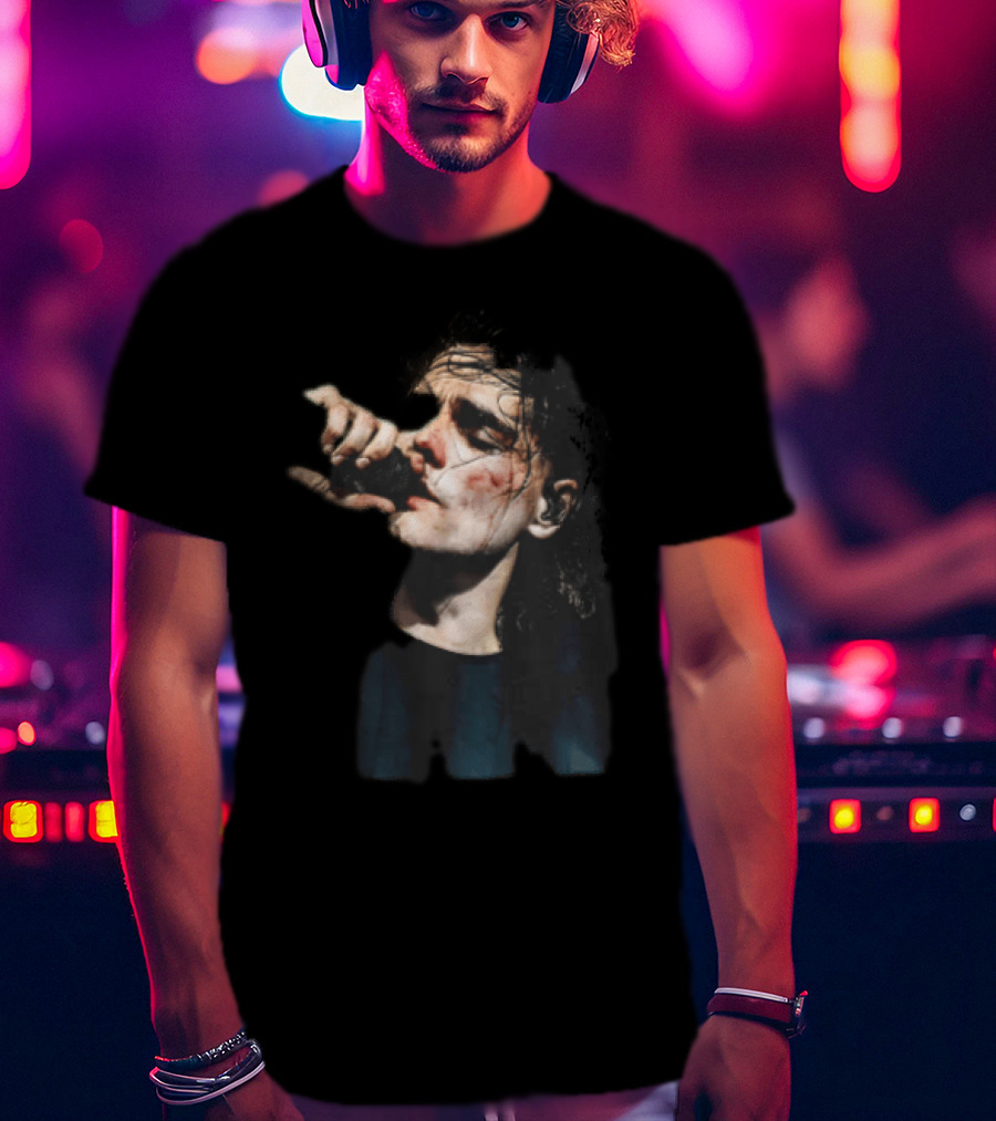 Male Singer Mic Performance Sweaty Bloody Face Stage Moment T-Shirt