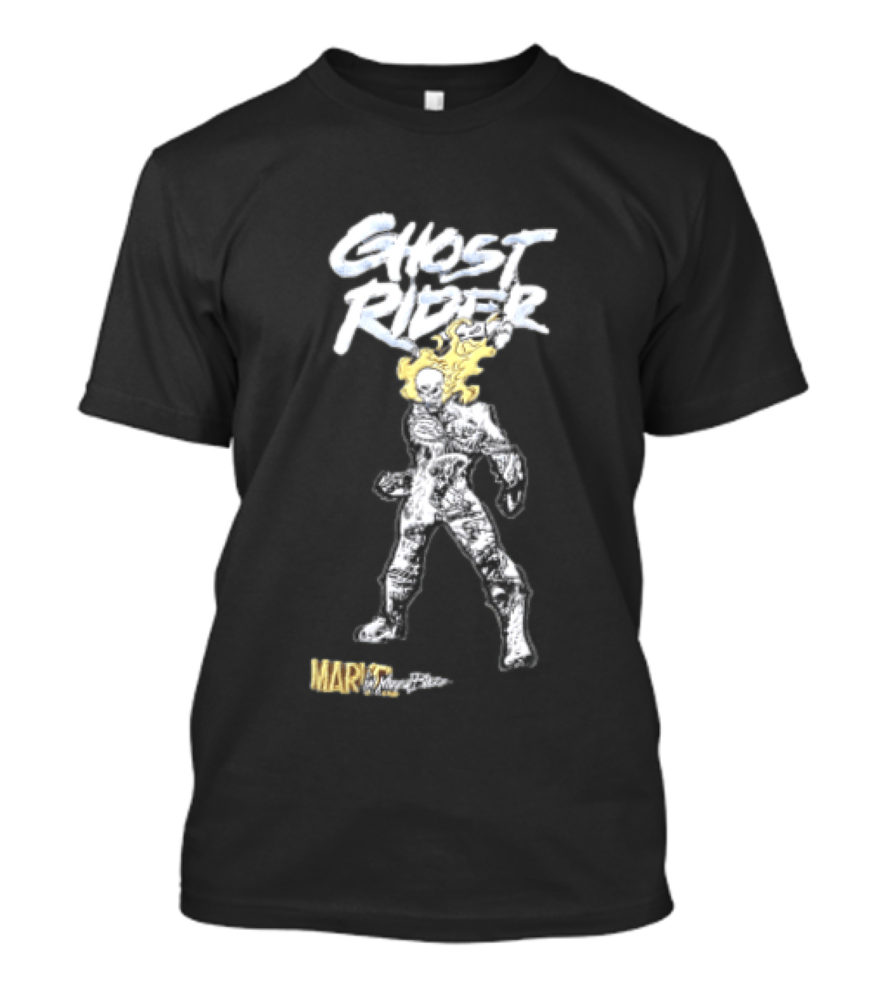 Marvel Ghost Rider Johnny Blaze Flaming Skull Comic Sketch T-Shirt