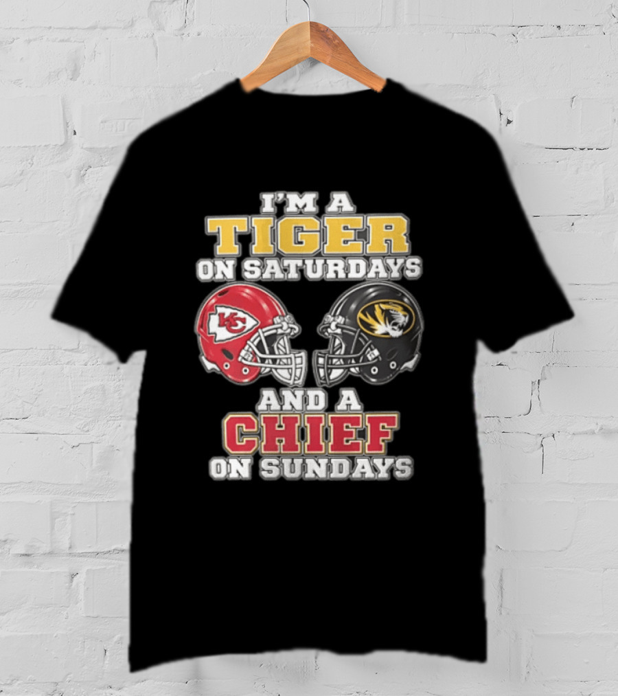 I'm A Tiger On Saturdays On And A Chief On Sundays Kansas City Missouri T-Shirt