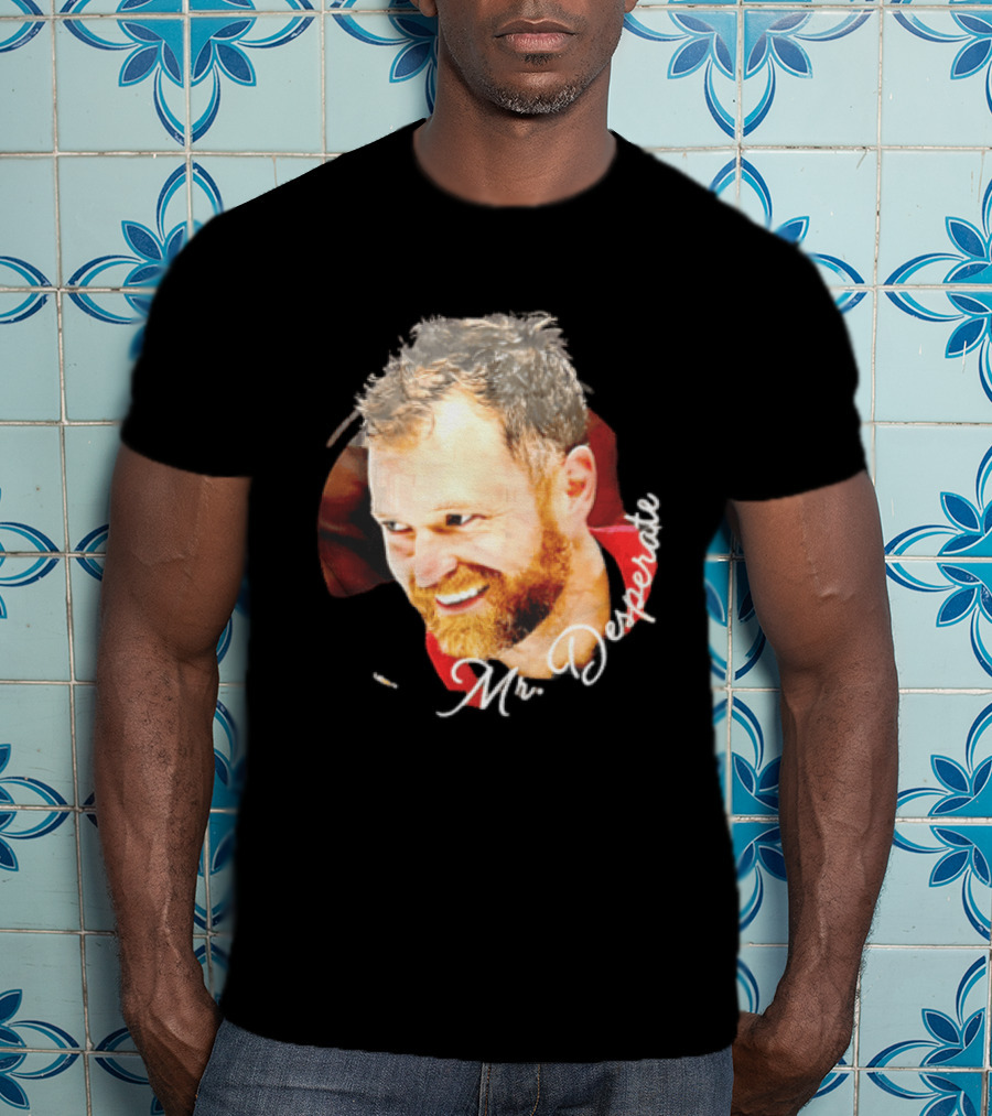 Mr Desperate Smiling Bearded Man Circular Photo T-Shirt