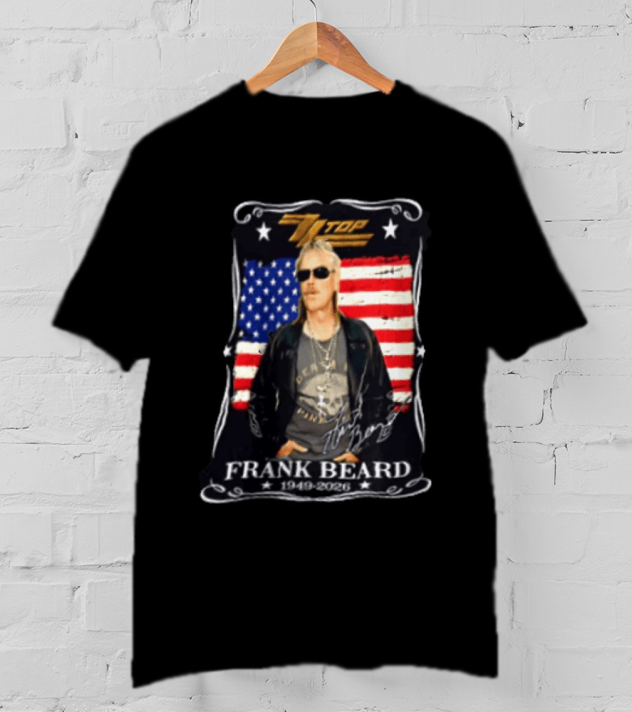 ZZ Top Frank Beard 1949 2026 American Flag Memorial T-Shirt