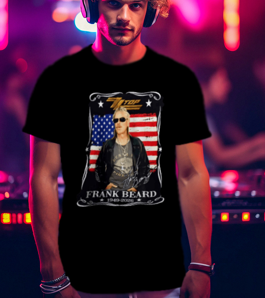 ZZ Top Frank Beard 1949 2026 American Flag Memorial T-Shirt