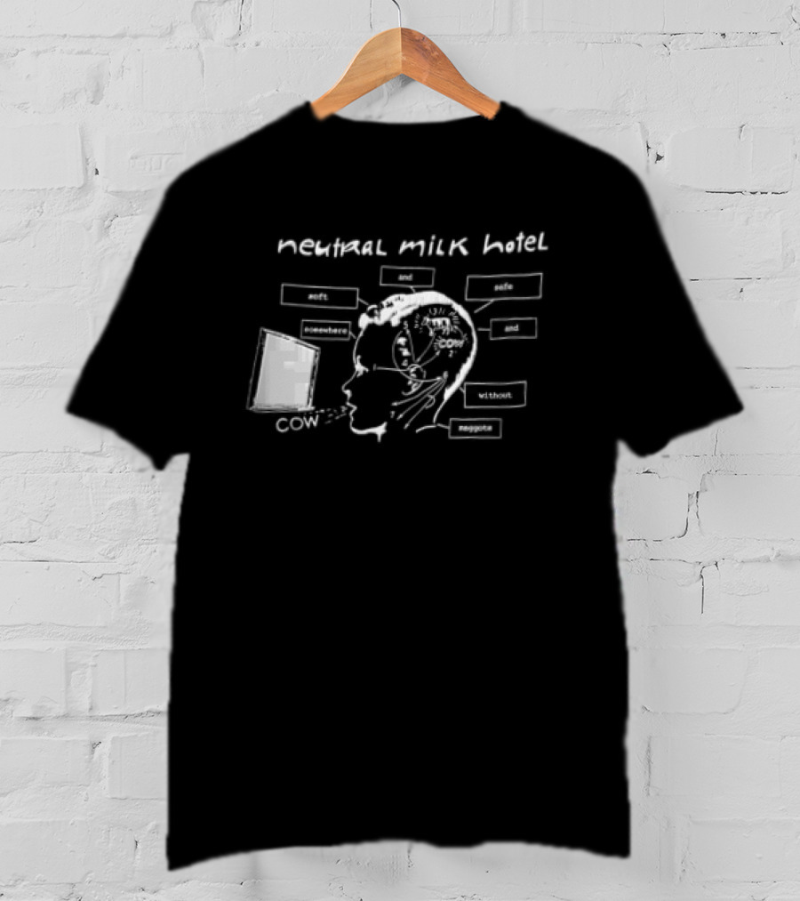 Neutral Milk Hotel Cow Head Diagram Line Soft And Safe Confirmed Concepts Maggots T-Shirt