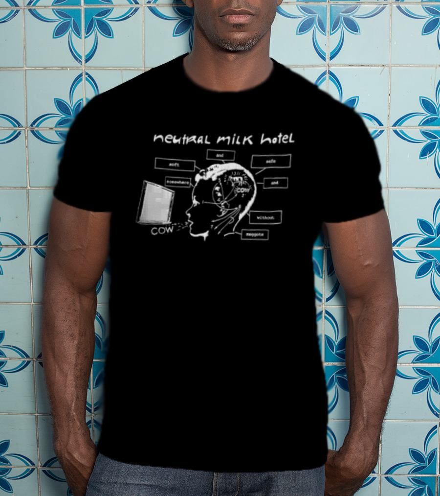 Neutral Milk Hotel Cow Head Diagram Line Soft And Safe Confirmed Concepts Maggots T-Shirt