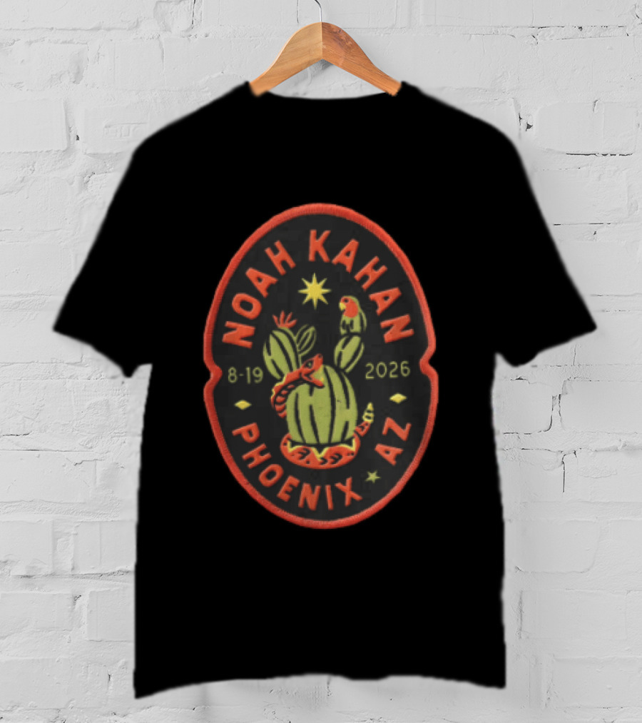 Noah Kahan Phoenix AZ Rattlesnake Cactus Oval Patch 8 19 2026 T-Shirt