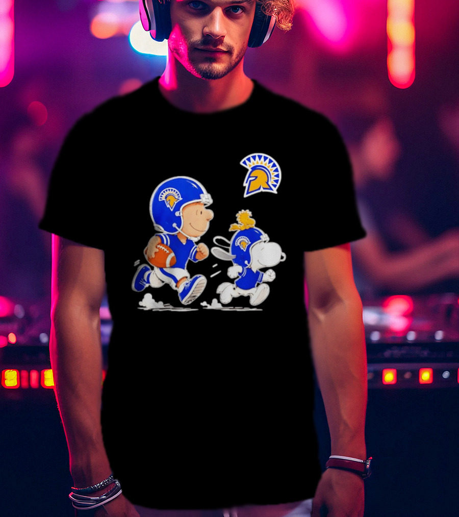 San José State Spartans Charlie Brown Woodstock Snoopy Football NCAA T-Shirt