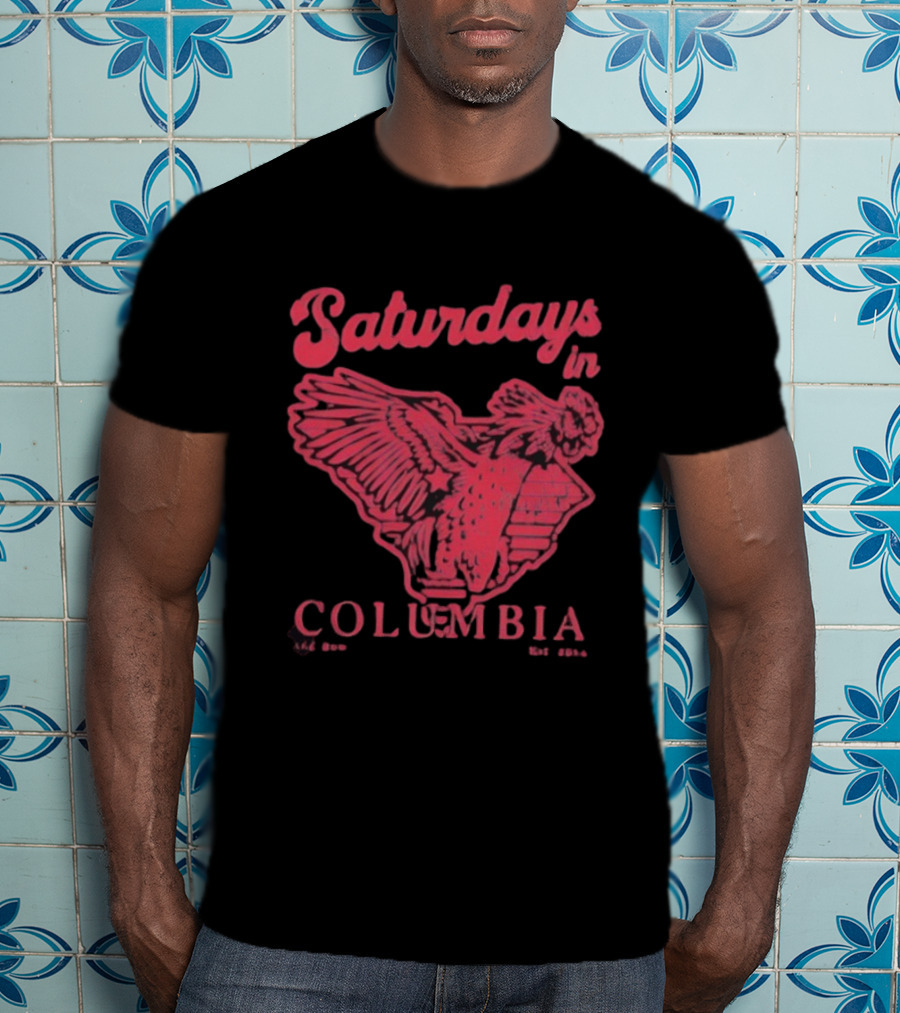 Saturdays In Columbia Old Row Gamecock Rooster Est 2014 T-Shirt