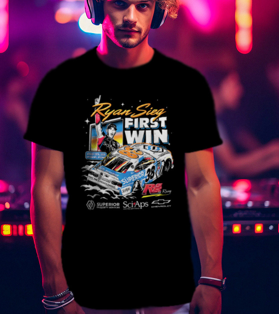 Ryan Sieg First Win August 28th 2026 Daytona Intl Speedway Superior Racing Chevrolet Stock Car Celebrating T-Shirt