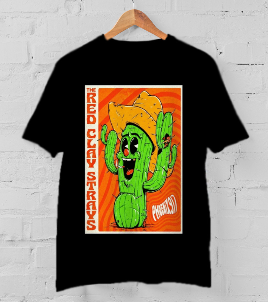 The Red Clay Strays Phoenix Cactus Character 2026 Desert Diamond Arena T-Shirt