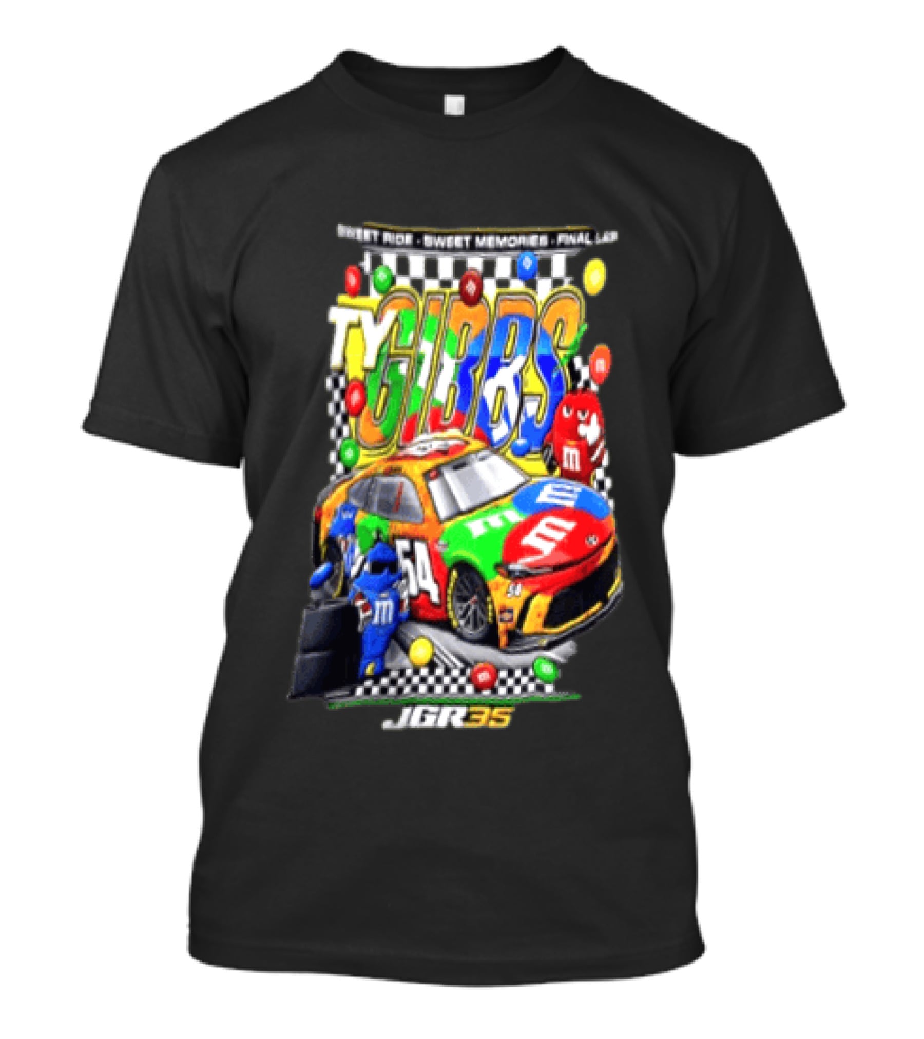 Ty Gibbs Sweet Ride 54 JGR M&M's Racing Final Lap Memories T-Shirt