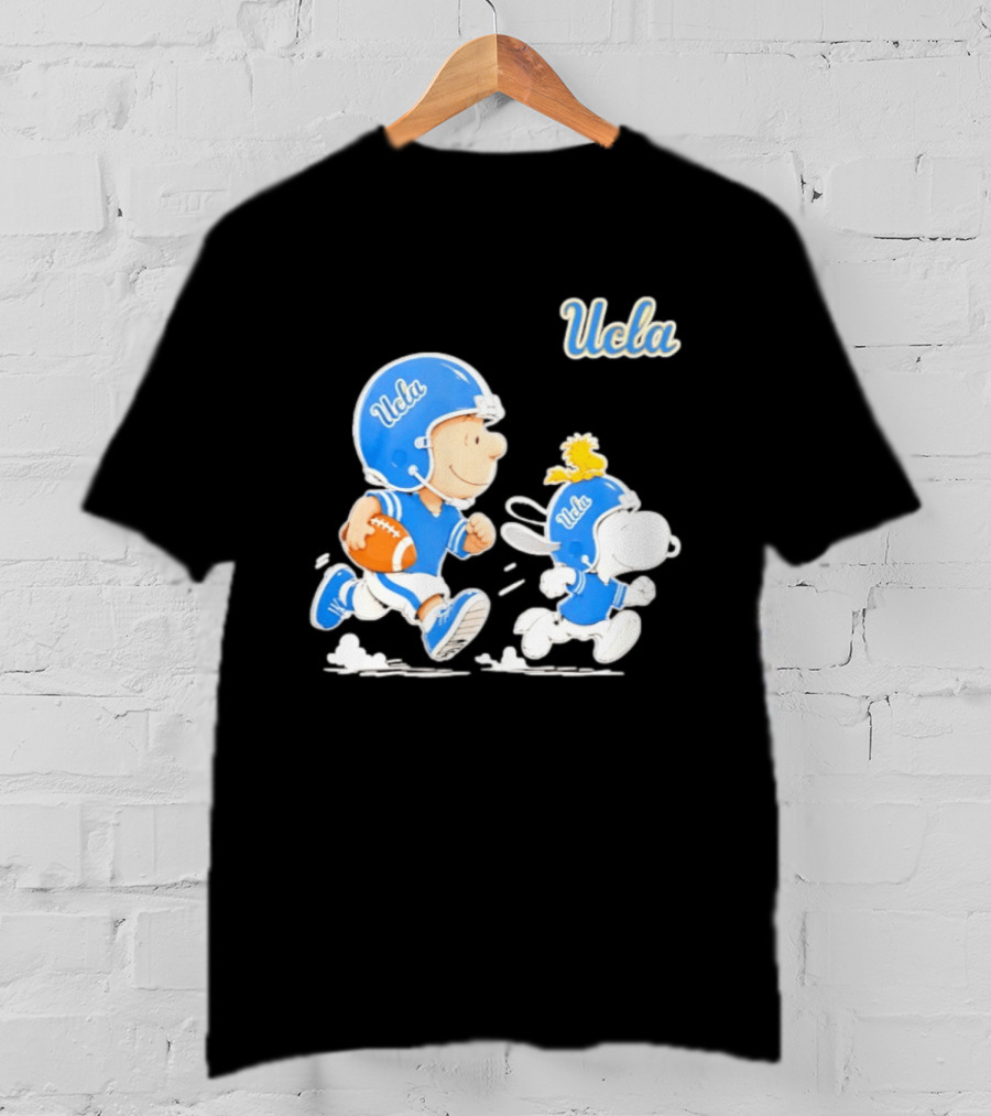 UCLA Charlie Brown Woodstock Snoopy Football NCAA Bruins Collaboration T-Shirt