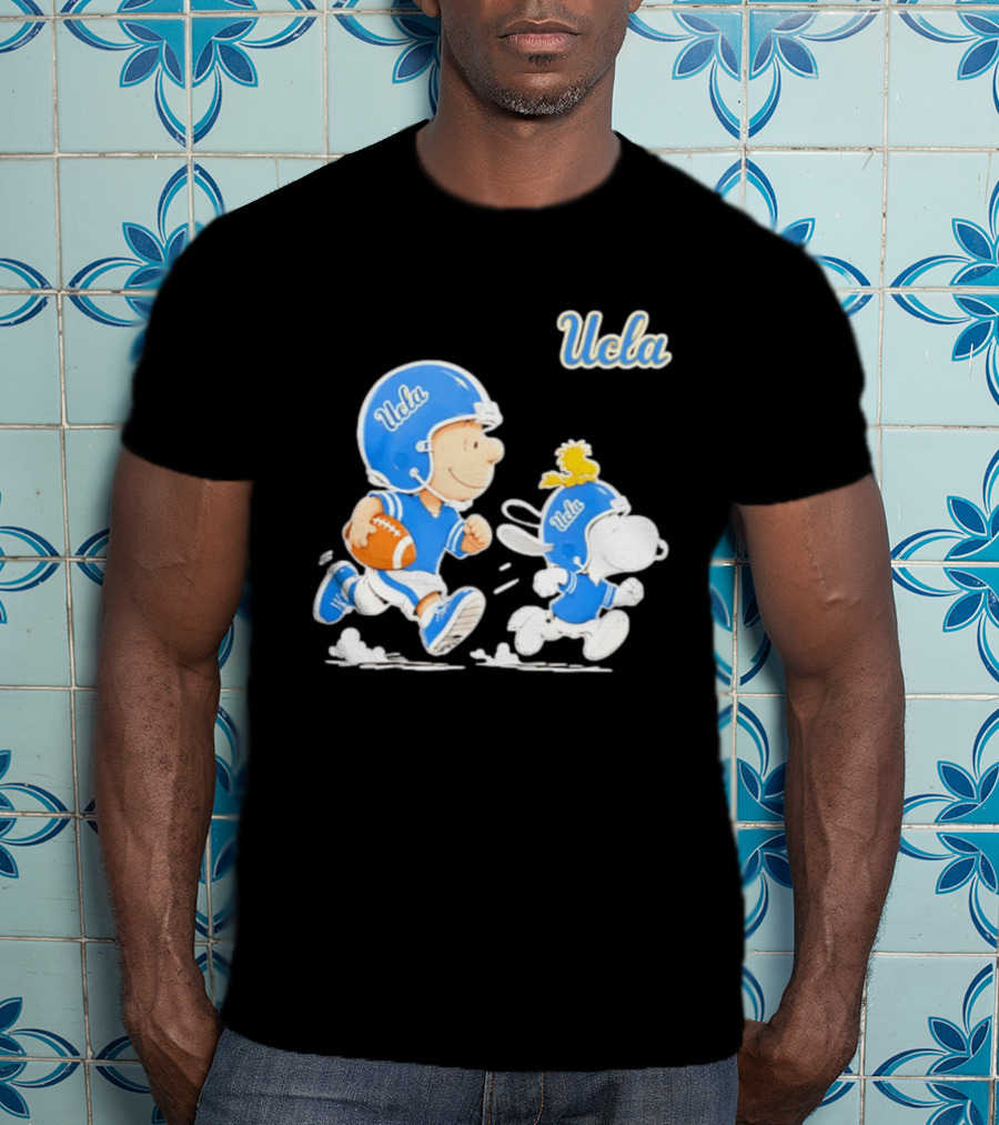 UCLA Charlie Brown Woodstock Snoopy Football NCAA Bruins Collaboration T-Shirt