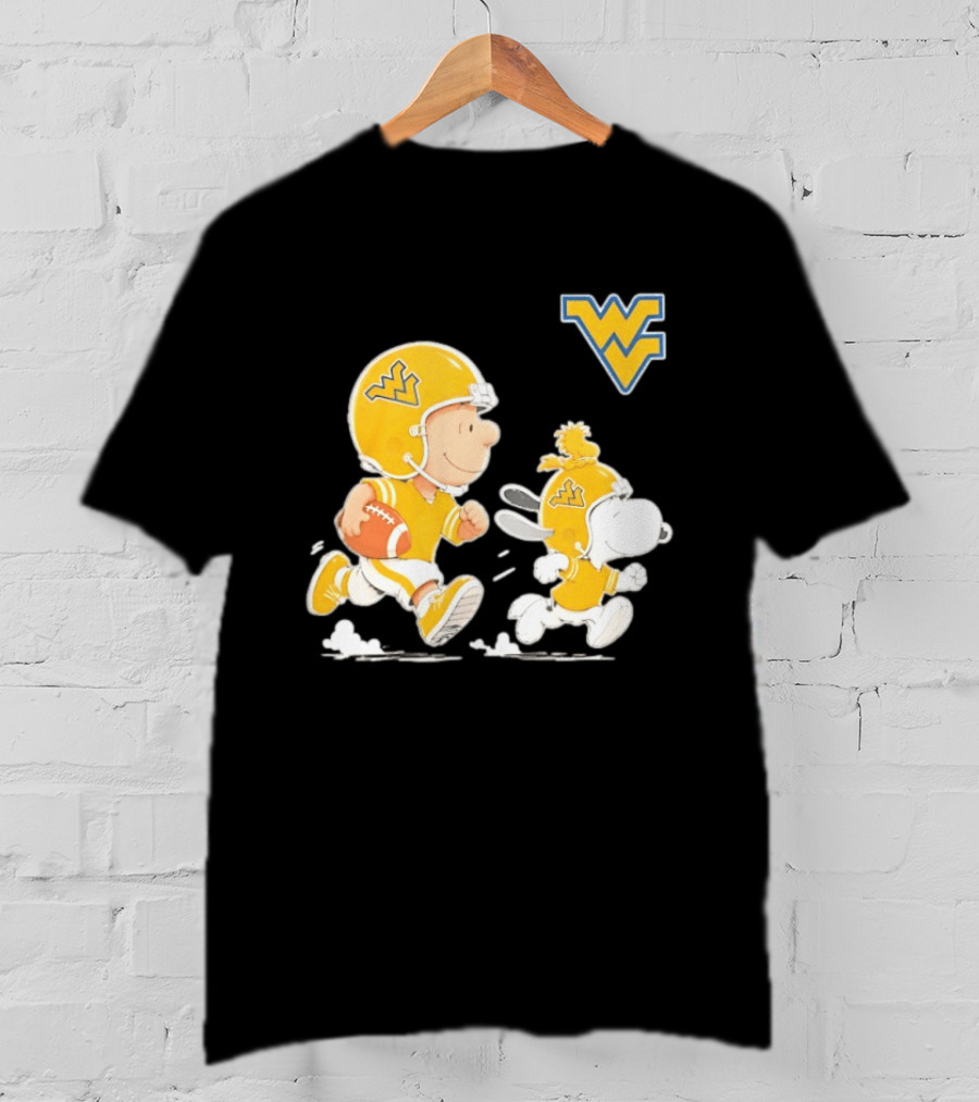 West Virginia Mountaineers Football Snoopy Woodstock Charlie Brown NCAA Running T-Shirt