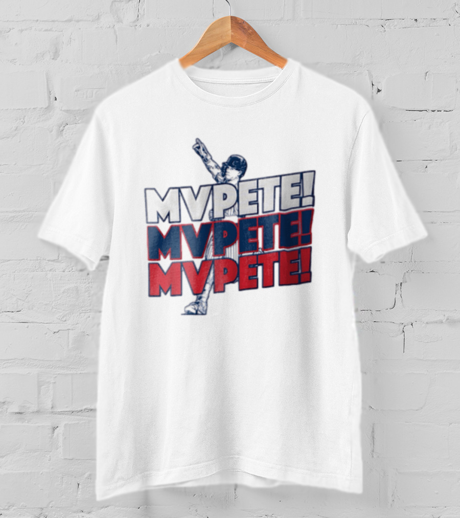 MVPETE Baseball Player Pointing Up Repeated T-Shirt