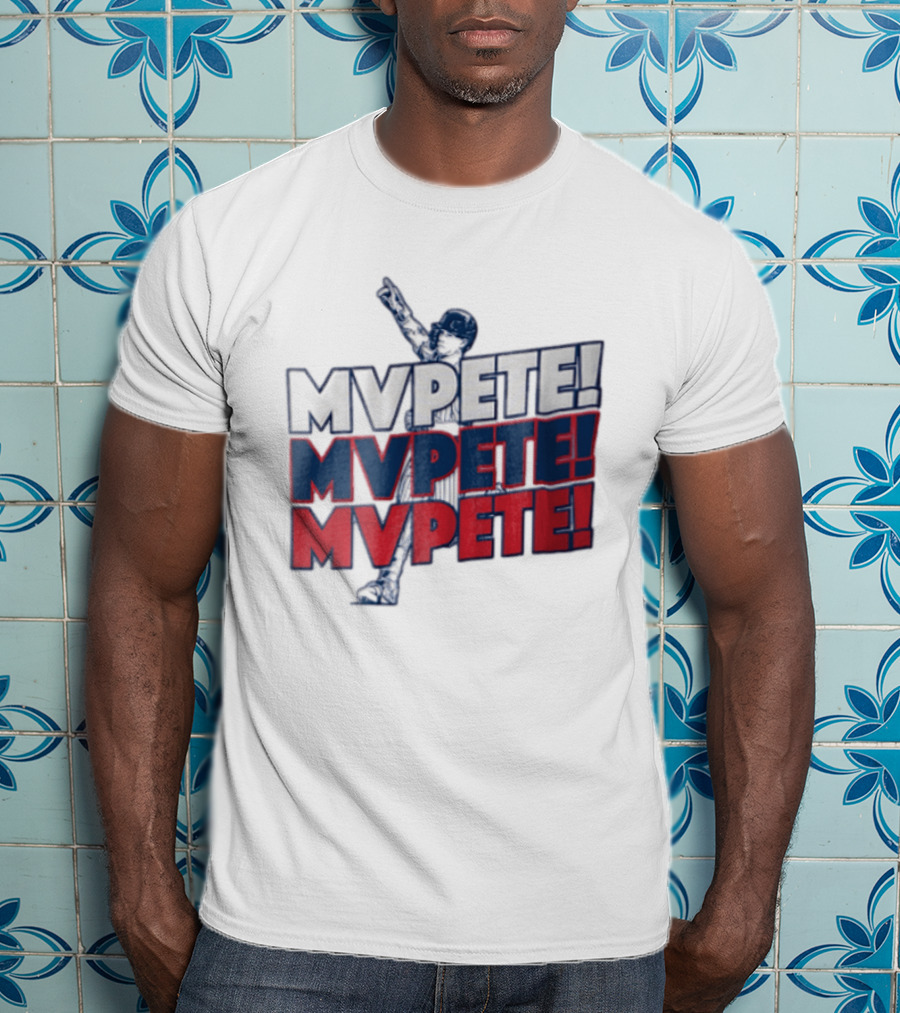 MVPETE Baseball Player Pointing Up Repeated T-Shirt