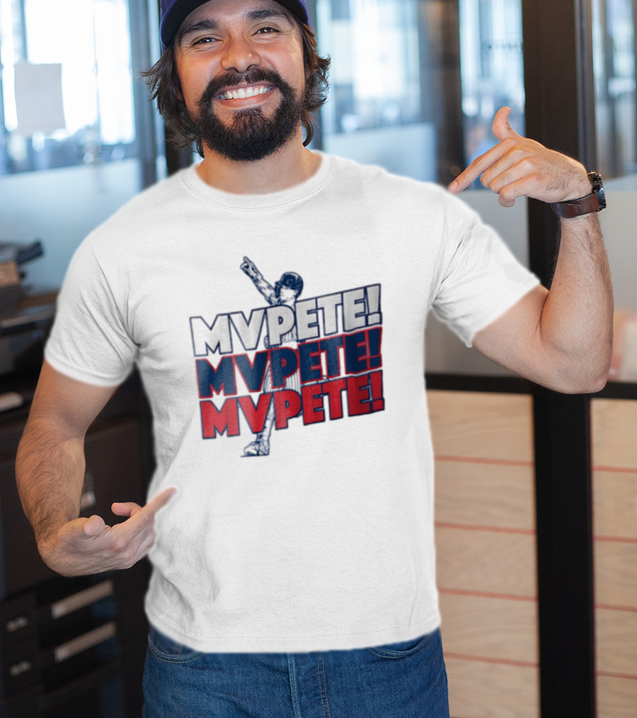 MVPETE Baseball Player Pointing Up Repeated T-Shirt