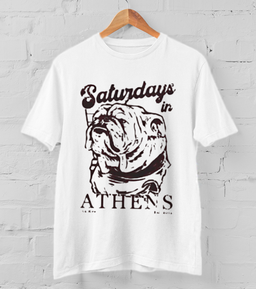 Saturdays In Athens Old Row Est 2014 Bulldog T-Shirt