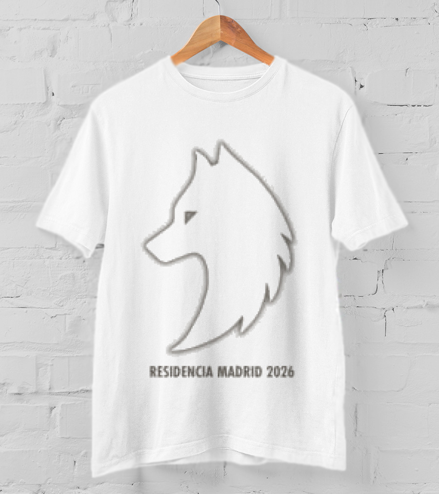 Shakira Store Cream Wolf Po Featuring Edgy Wolf Outline Minimalist T-Shirt