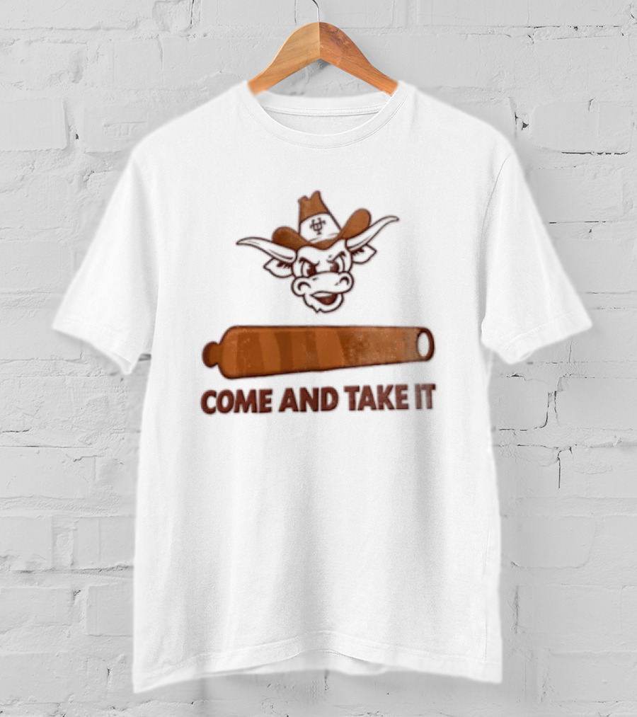 Texas Longhorns Mascot Cowboy Come And Take It Cannon T-Shirt