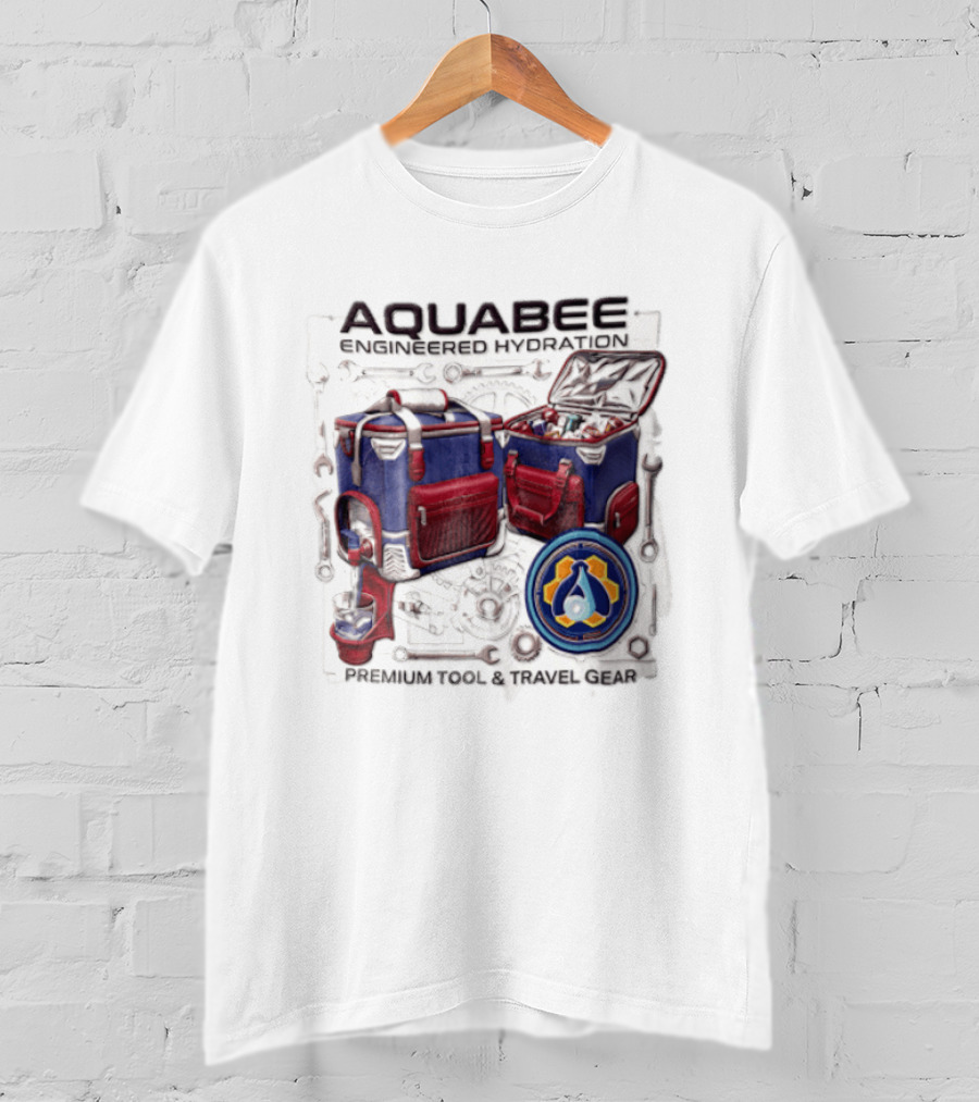 Aquabee Engineered Hydration Premium Tool And Travel Gear Cooler Blueprint T-Shirt