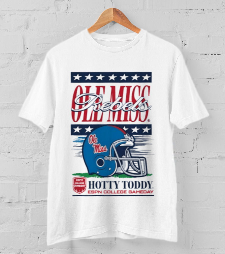 Ole Miss Rebels Helmet Hotty Toddy ESPN College Gameday T-Shirt