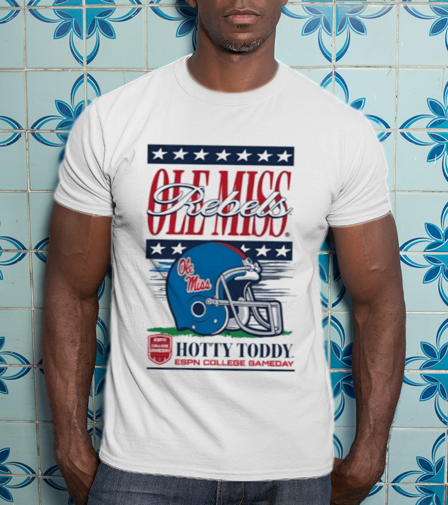 Ole Miss Rebels Helmet Hotty Toddy ESPN College Gameday T-Shirt