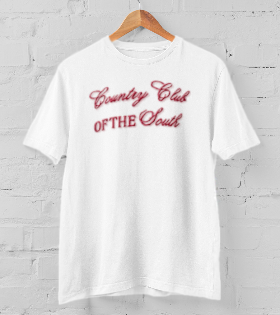 Country Club Of The South Red Script Lettering Leopard Brim T-Shirt