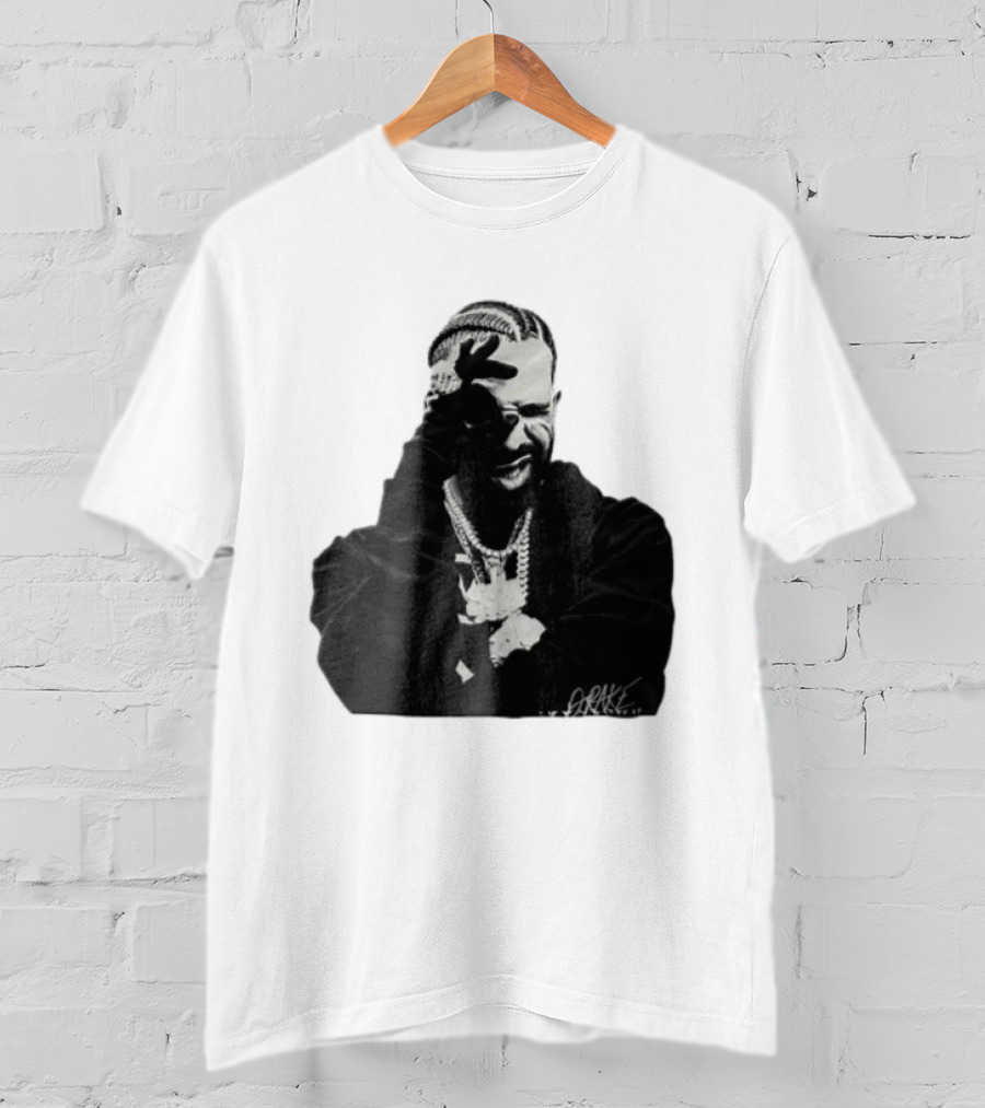 Drake Halftone Rapper Chains Gloves T-Shirt