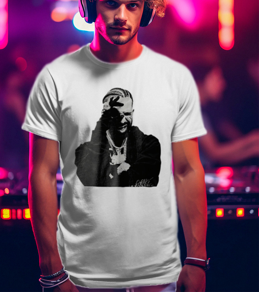 Drake Halftone Rapper Chains Gloves T-Shirt