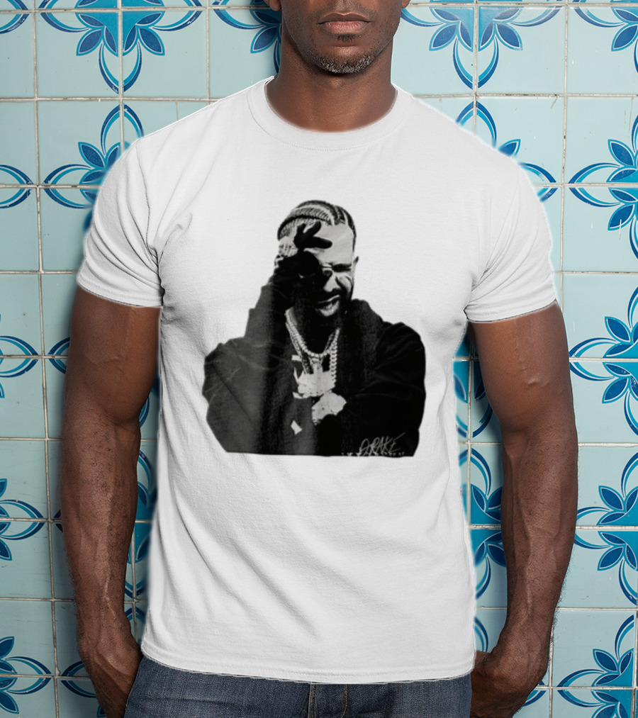 Drake Halftone Rapper Chains Gloves T-Shirt