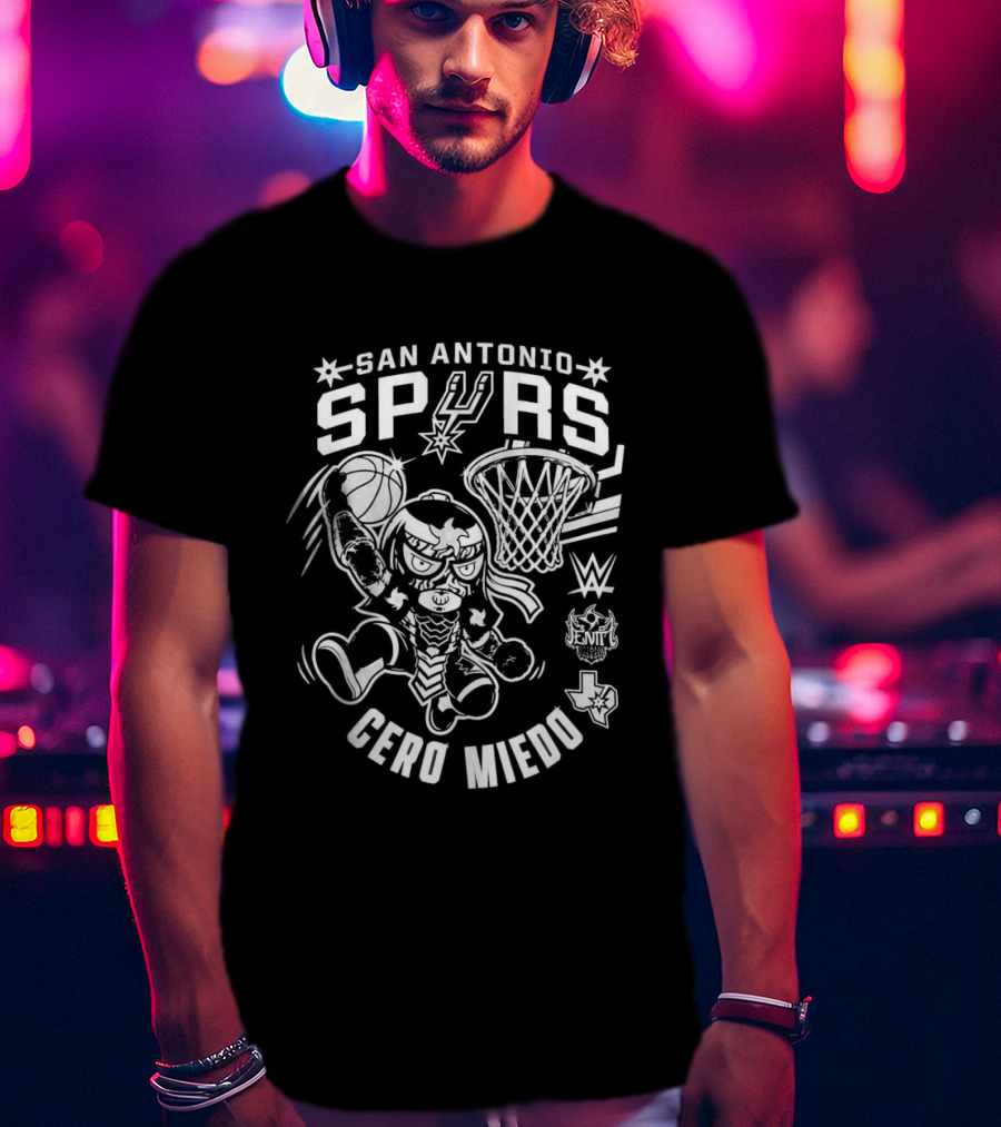 San Antonio Spurs Cero Miedo WWE Basketball 2026 Penta T-Shirt