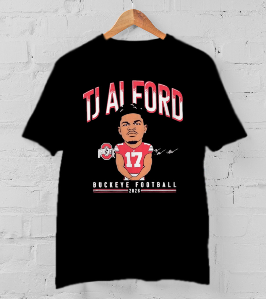 TJ Alford 17 Ohio State Buckeye Football 2026 Caricature T-Shirt