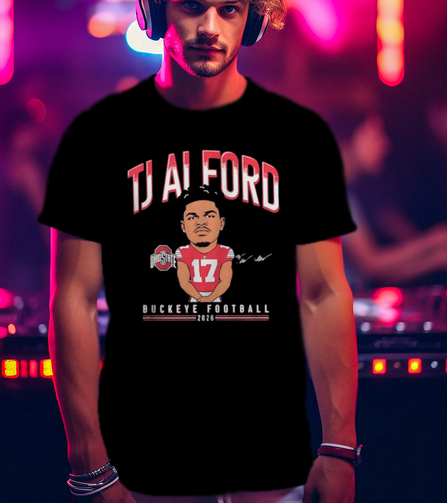 TJ Alford 17 Ohio State Buckeye Football 2026 Caricature T-Shirt