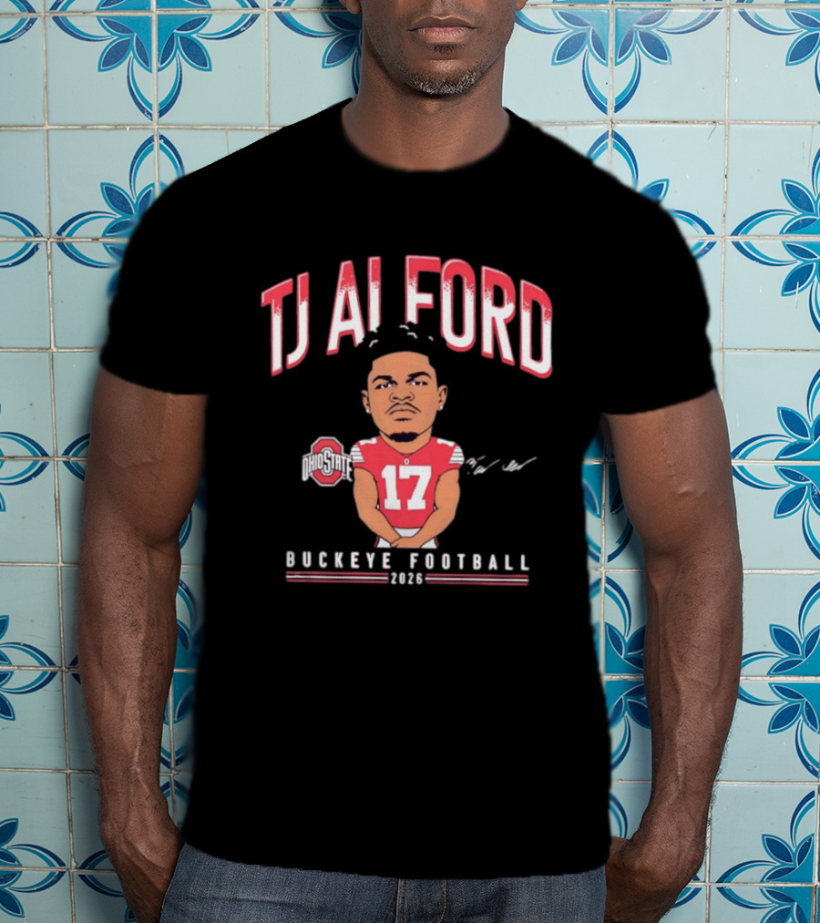 TJ Alford 17 Ohio State Buckeye Football 2026 Caricature T-Shirt