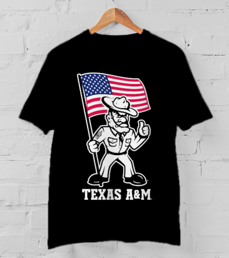 Texas A&M Ol' Sarge 2026 American Flag T-Shirt