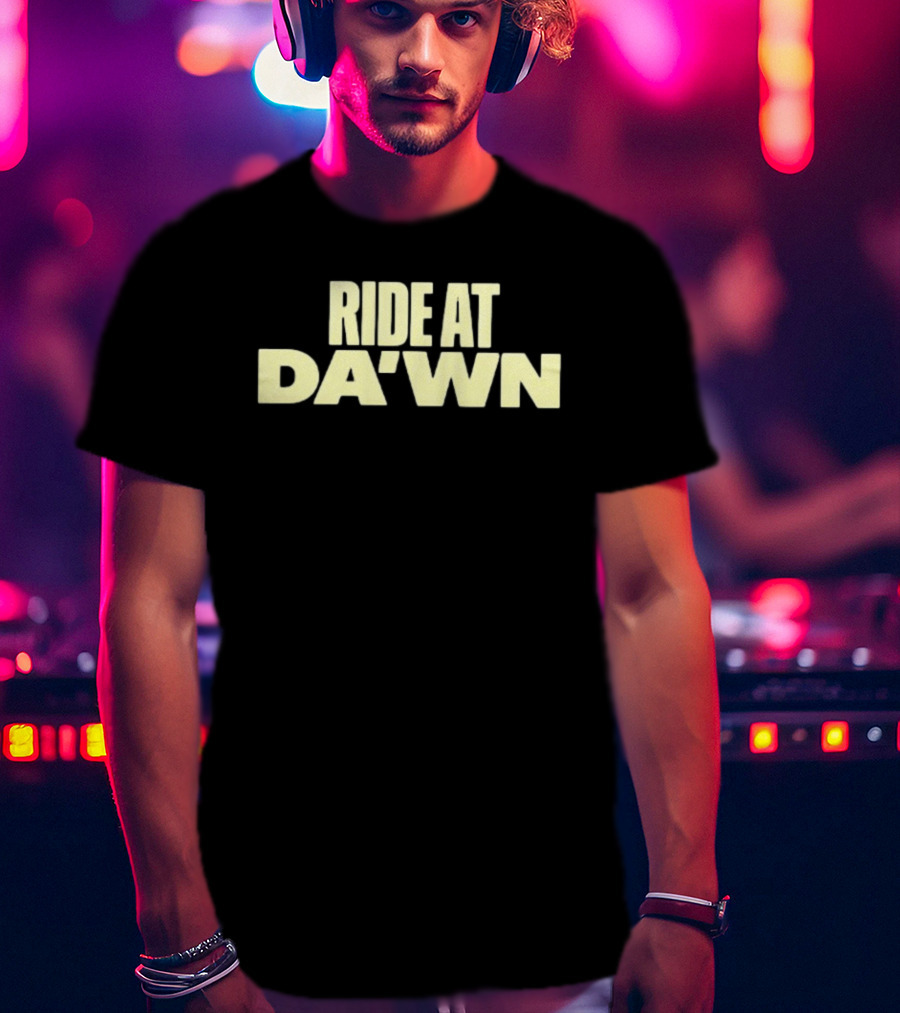 Aces Ride At Dawn Text Bold Yellow Font T-Shirt