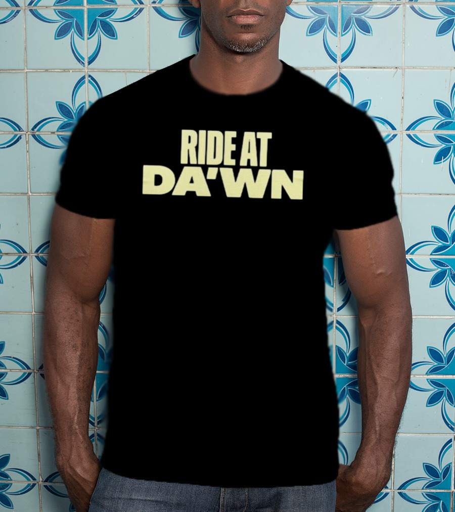 Aces Ride At Dawn Text Bold Yellow Font T-Shirt