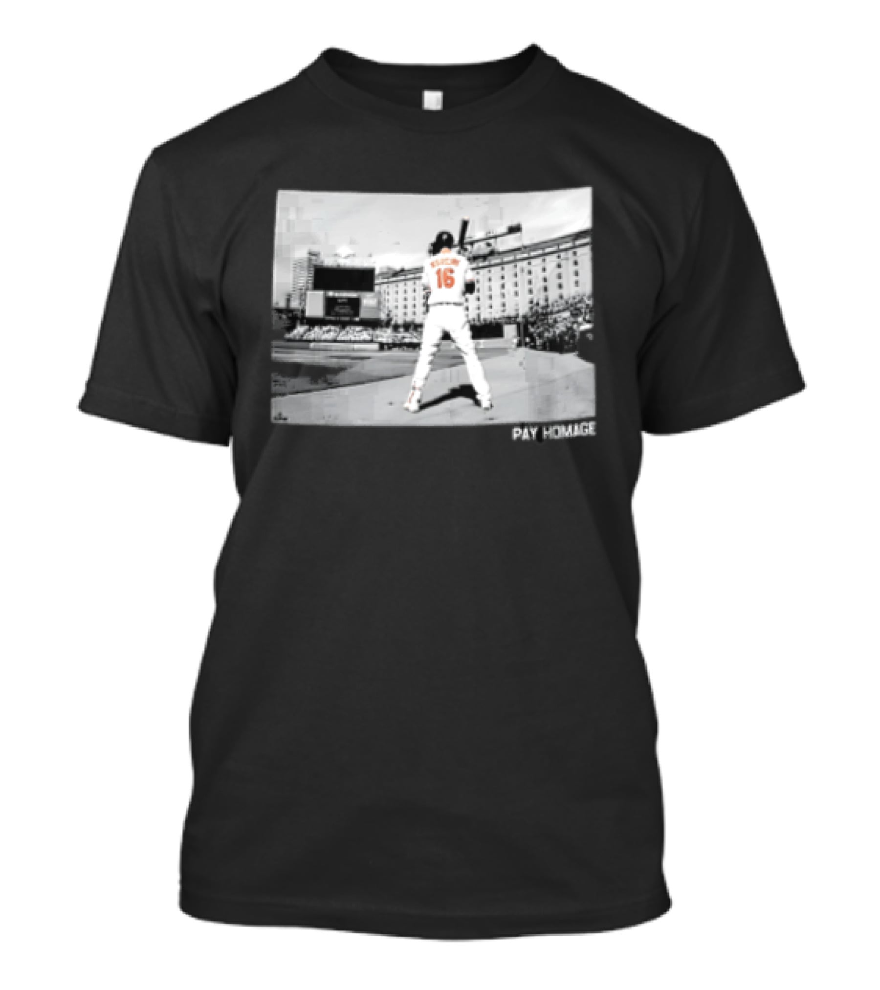 Baltimore Orioles Mancini Batter Home Plate Stadium Pay Homage T-Shirt