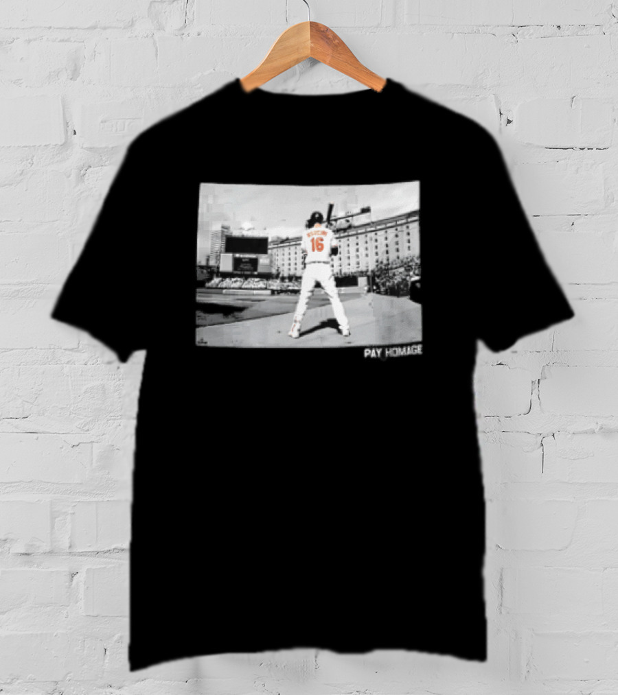 Baltimore Orioles Mancini Batter Home Plate Stadium Pay Homage T-Shirt