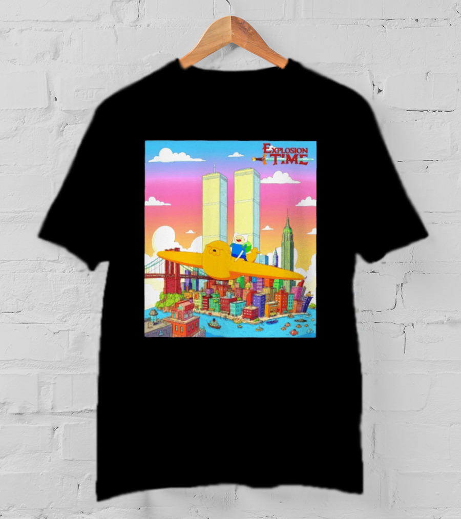 Explosion Time Adventure Finn And Jake NYC Skyline T-Shirt