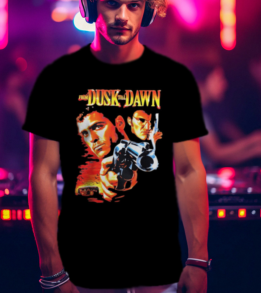 From Dusk Till Dawn Movie Artwork With Two Armed Characters T-Shirt