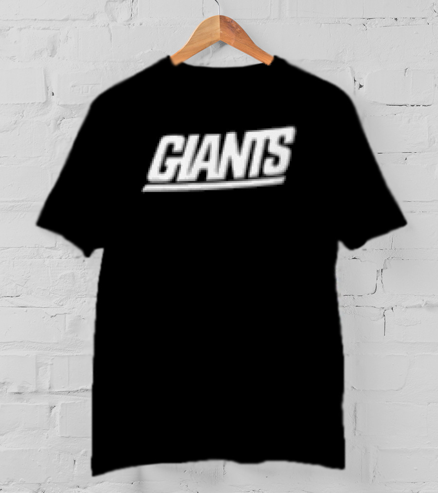Giants Text Bold White Font Left Chest Placement T-Shirt