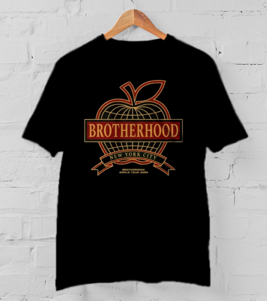 Brotherhood New York City World Tour 2026 Apple Globe T-Shirt