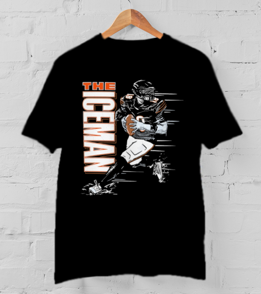 Chicago Bears The Iceman Football Player Running Holding Ball T-Shirt